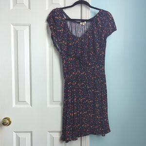 Rewind Navy Floral Mini Dress